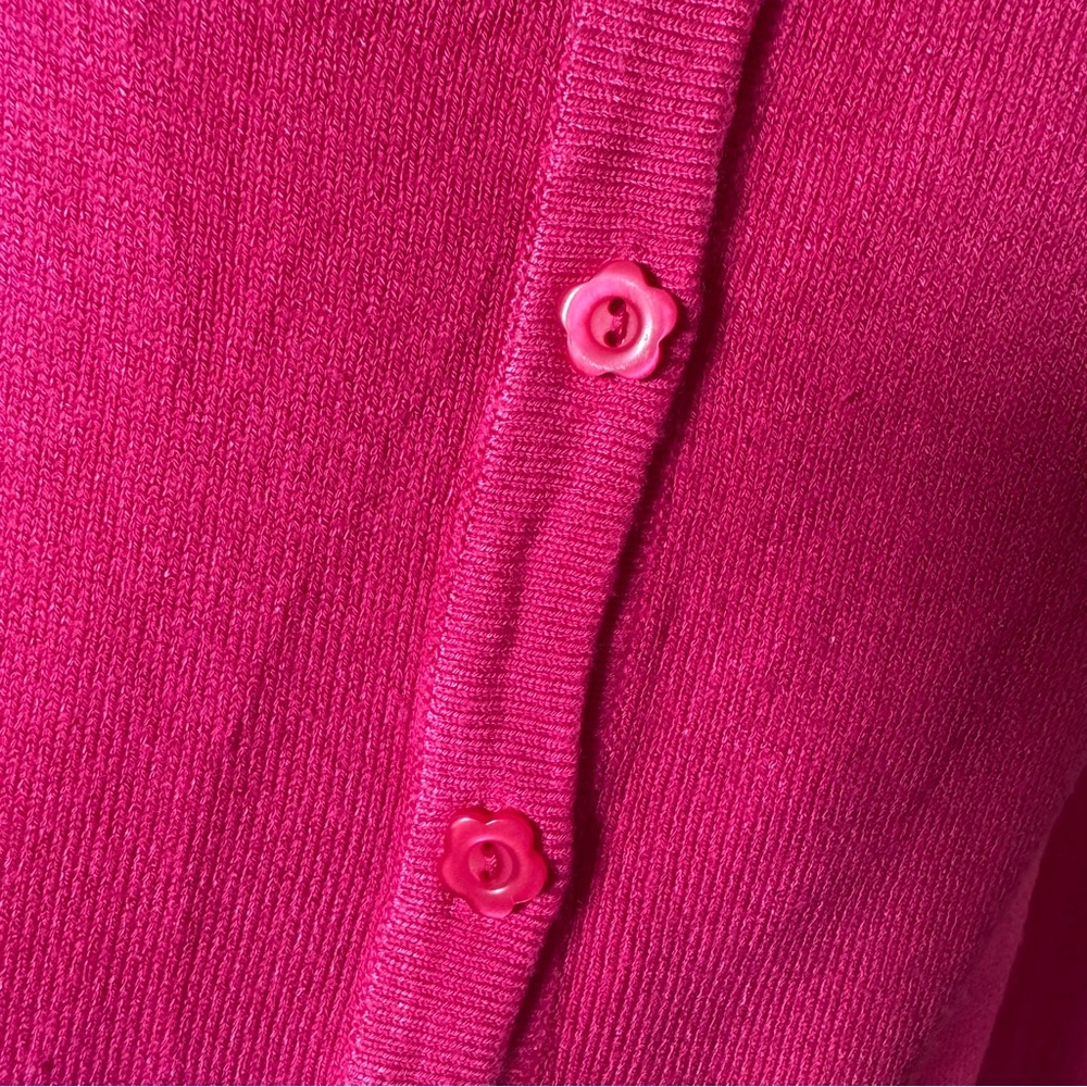Beverly Hills Princess Pink Flower Buttons Sweater Cardigan - Picture 3 of 12